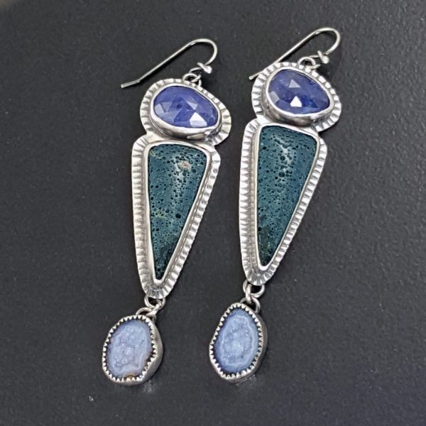 Tanzanite Leland Blue Geode Earrings Michele Grady