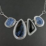 Pietersite black onyx necklace