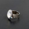 rainbow moonstone blue topaz ring