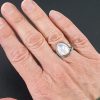 rainbow moonstone blue topaz ring