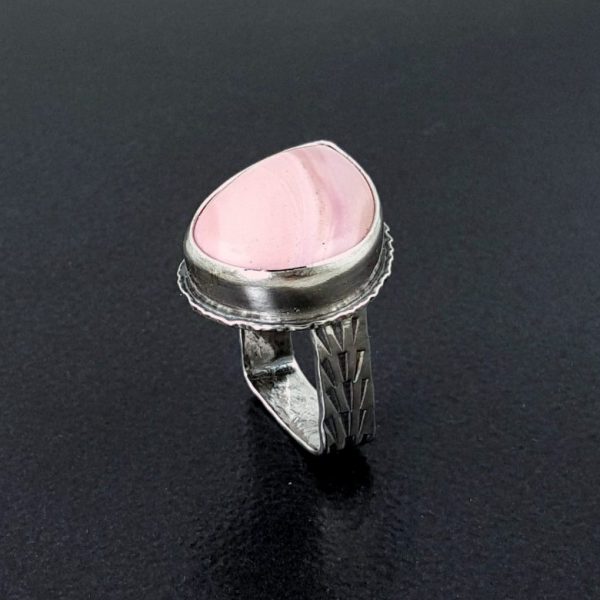 pink opal ring square band