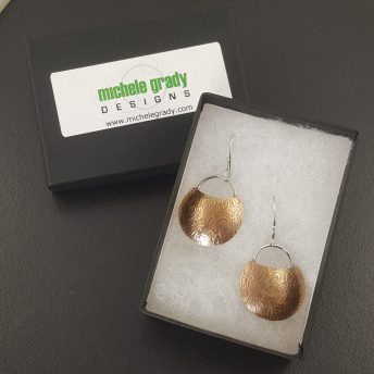 how to make mixed metal mini shield earrings Michele Grady