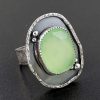 rose cut green chalcedony ring Michele Grady