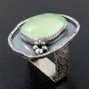 rose cut green chalcedony ring