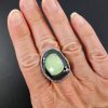 rose cut green chalcedony ring