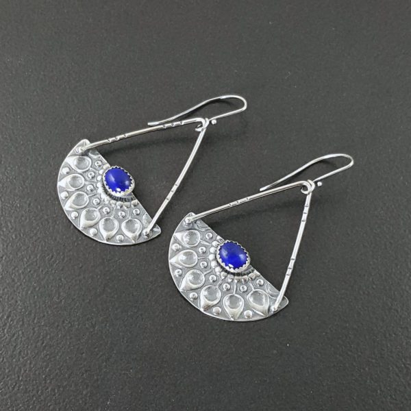 mandala earrings with lapis