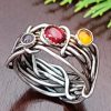 Garnet Grapevine Ring Size 7.5