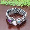 Rose Quartz Grapevine Ring Size 9.5