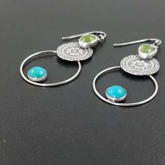 Turquoise and Vesuvianite Earrings 6