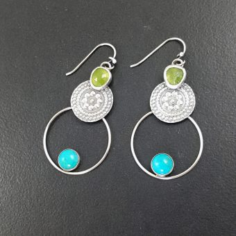 Turquoise and Vesuvianite Earrings 1