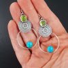 Turquoise and Vesuvianite Earrings 3
