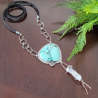 Turquoise Rose Statement Necklace 1