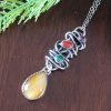 honey tiger eye grapevine necklace