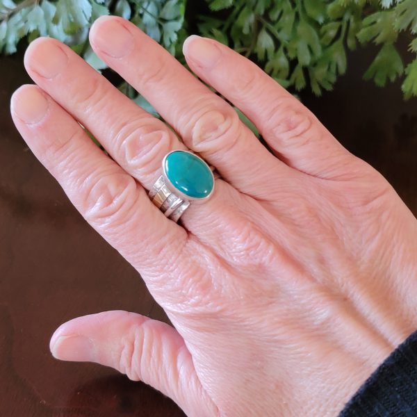 turquoise wide band ring