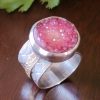 pink druzy wide band ring Michele Grady