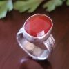 rose cut red agate ring