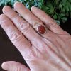 rose cut red agate ring