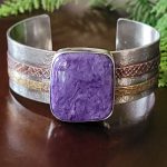 charoite mixed metal cuff