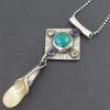 chrysocolla and amber necklace