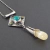 chrysocolla and amber necklace