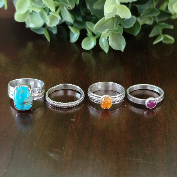 Turquoise Stacking Rings Size 9