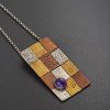amethyst patchwork mixed metal necklace