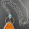 Amber Turquoise Mixed Metal Necklace Michele Grady