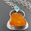 Amber Turquoise Mixed Metal Necklace