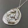 Occa Agate Silver Moonstone Pendant