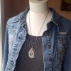 Occa Agate Silver Moonstone Pendant
