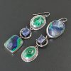 Azurite Malachite Sapphire Earrings