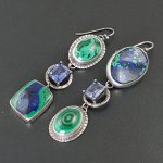 Azurite Malachite Sapphire Earrings