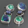 Azurite Malachite Sapphire Earrings