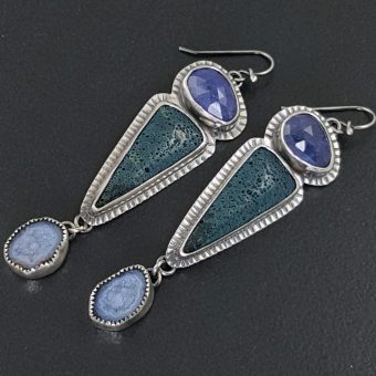 Tanzanite Leland Blue Geode Earrings