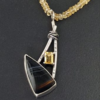 striped onyx citrine necklace Michele Grady