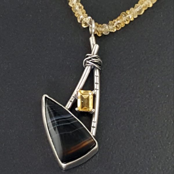 striped onyx citrine necklace Michele Grady