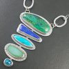 azurite malachite stacked stone necklace