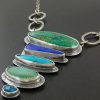 azurite malachite stacked stone necklace