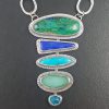 azurite malachite stacked stone necklace Michele Grady
