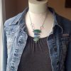 azurite malachite stacked stone necklace
