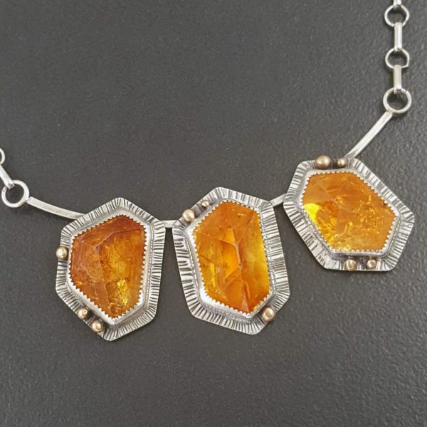 citrine cluster necklace