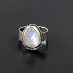 rainbow moonstone blue topaz ring Michele Grady