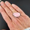 pink opal ring square band