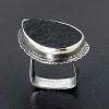 Natural surface black jade ring