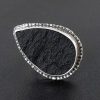 Natural surface black jade ring Michele Grady