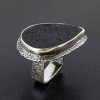 Natural surface black jade ring