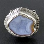 druzy geode half ring