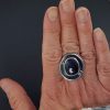 rose cut labradorite ring