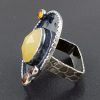 Yellow aventurine and amber ring