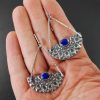 mandala earrings with lapis